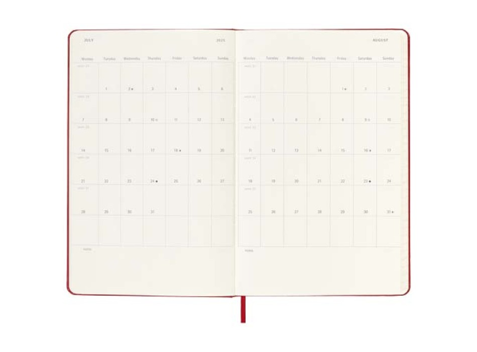 Agenda giornaliera 12 mesi con copertina rigida Moleskine