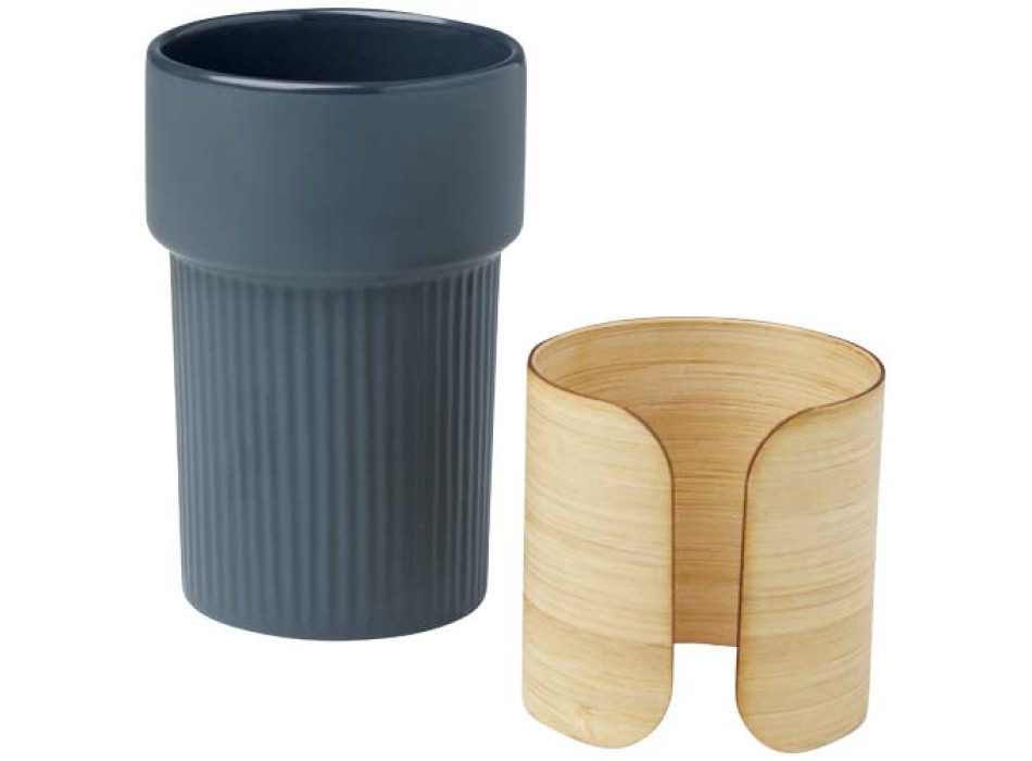 Bicchiere con custodia in bambù da 340 ml Fika