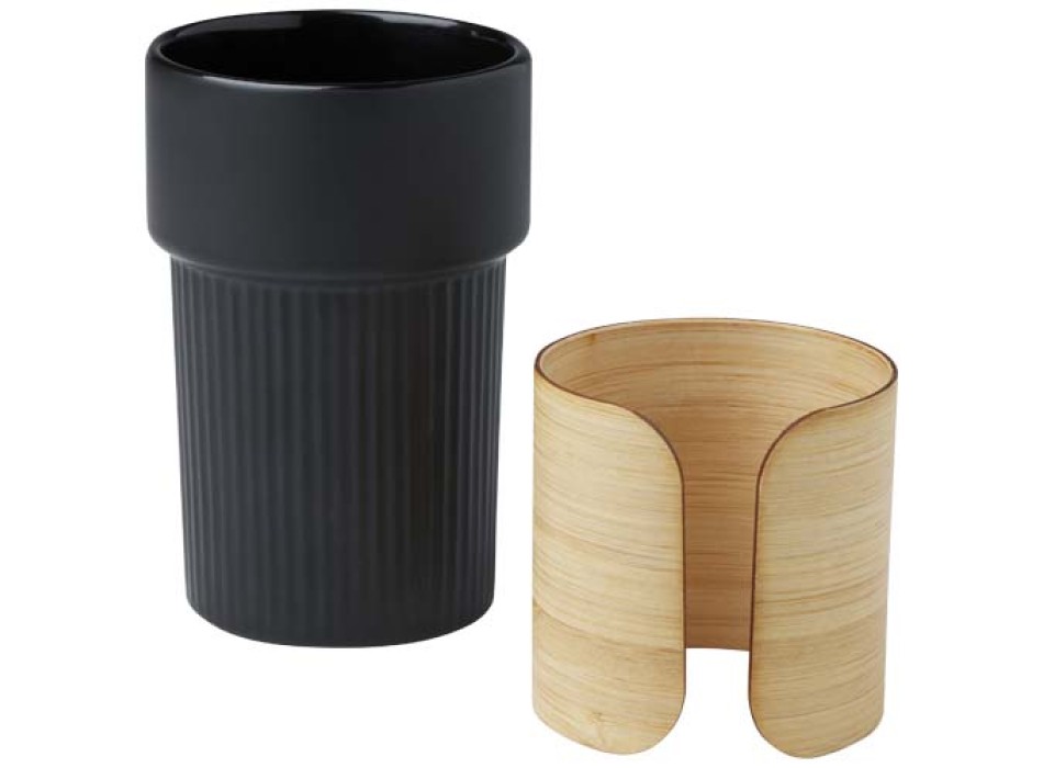 Bicchiere con custodia in bambù da 340 ml Fika