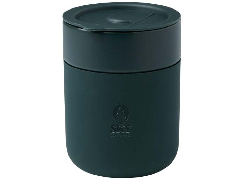 Bicchiere in ceramica con involucro in silicone e coperchio in plastica da 330 ml Java