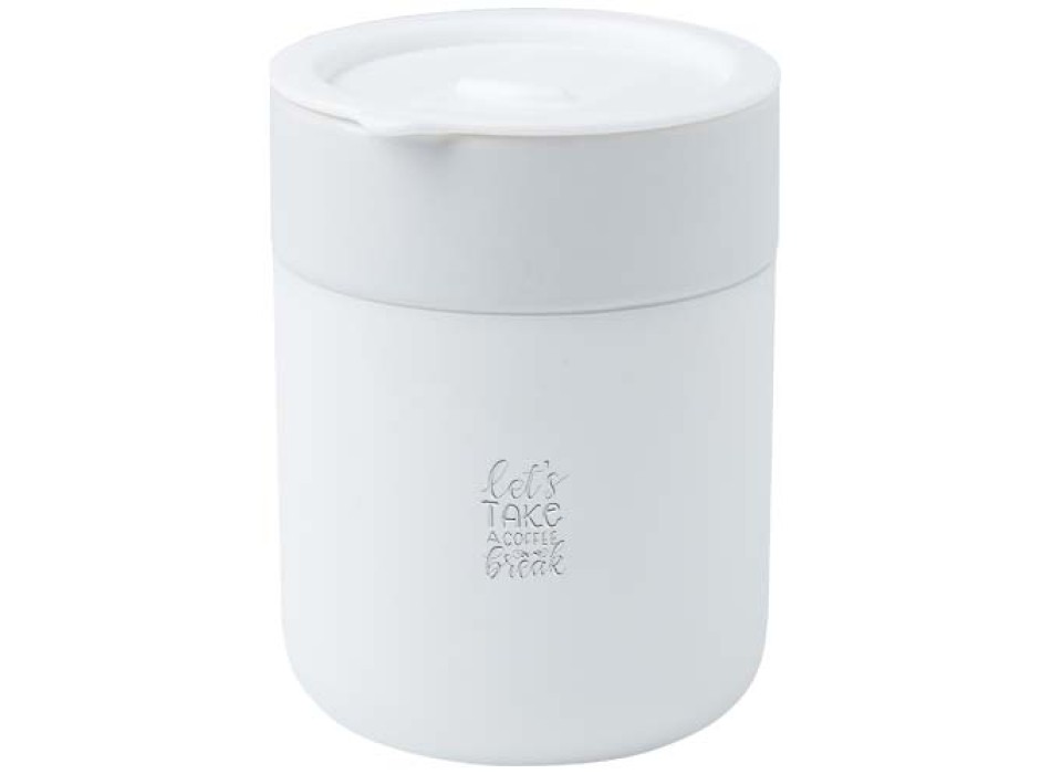Bicchiere in ceramica con involucro in silicone e coperchio in plastica da 330 ml Java
