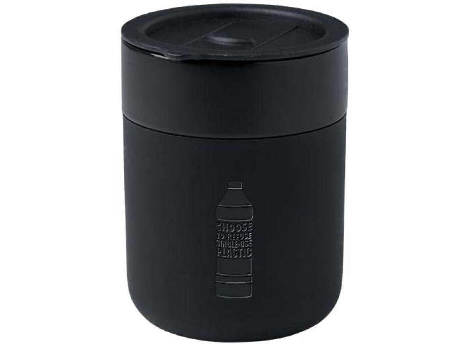 Bicchiere in ceramica con involucro in silicone e coperchio in plastica da 330 ml Java