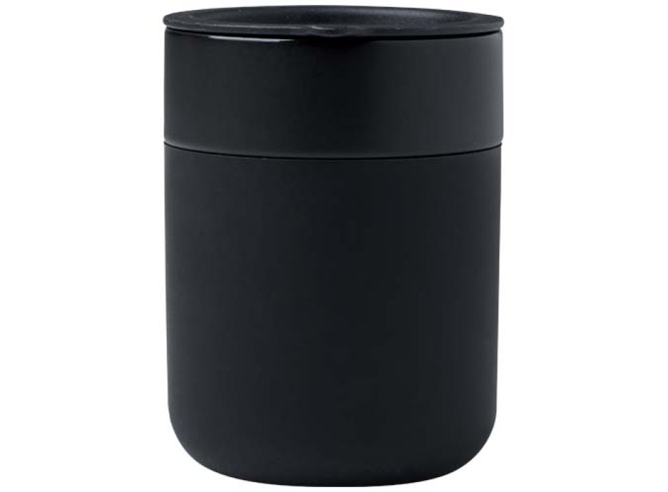 Bicchiere in ceramica con involucro in silicone e coperchio in plastica da 330 ml Java