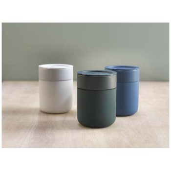 Bicchiere in ceramica con involucro in silicone e coperchio in plastica da 330 ml Java