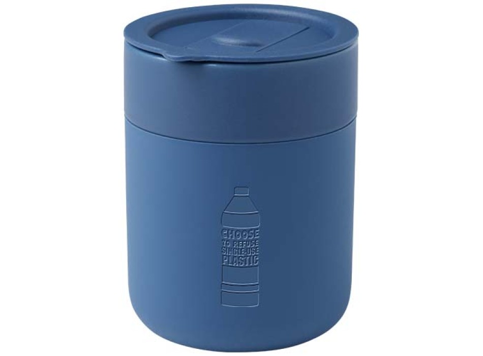 Bicchiere in ceramica con involucro in silicone e coperchio in plastica da 330 ml Java
