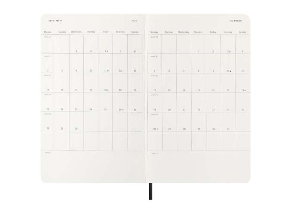 Blocco note 12 mesi formato L con copertina morbida Moleskine