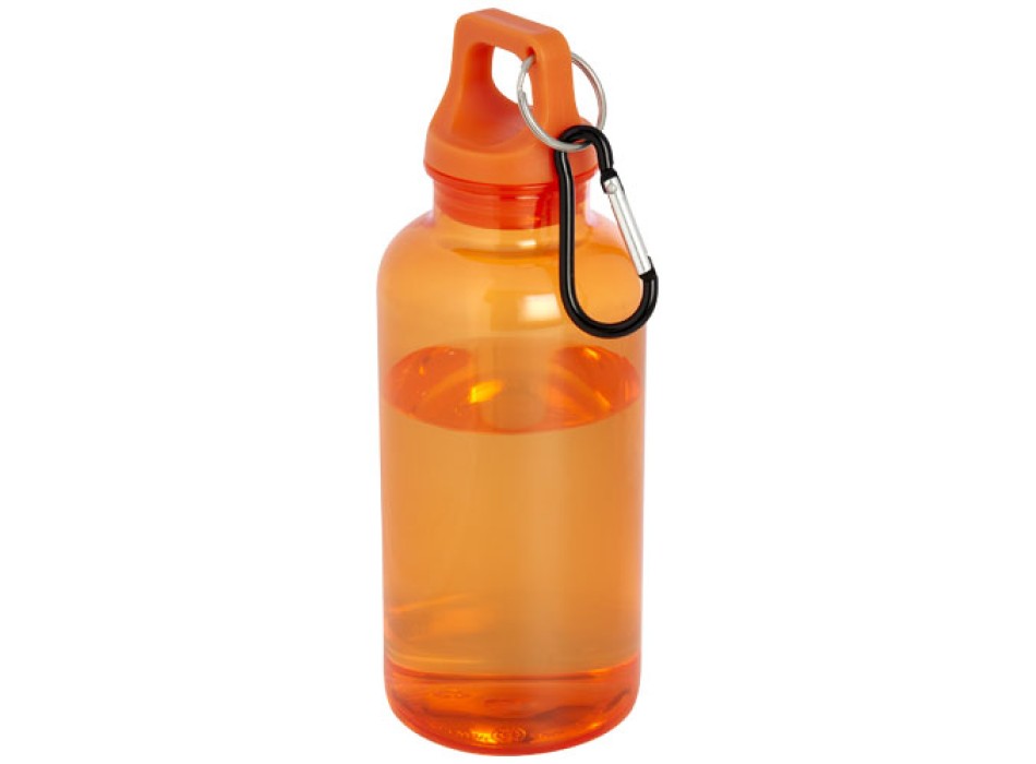 Borraccia in plastica riciclata certificata RCS da 400 ml con moschettone Oregon