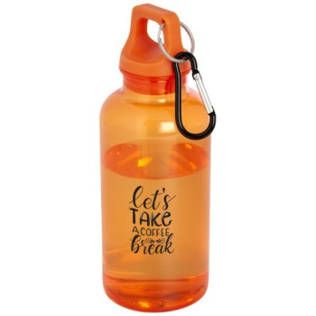 Borraccia in plastica riciclata certificata RCS da 400 ml con moschettone Oregon