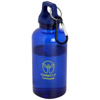 Borraccia in plastica riciclata certificata RCS da 400 ml con moschettone Oregon