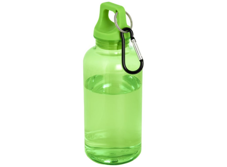 Borraccia in plastica riciclata certificata RCS da 400 ml con moschettone Oregon