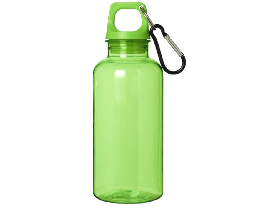 Borraccia in plastica riciclata certificata RCS da 400 ml con moschettone Oregon