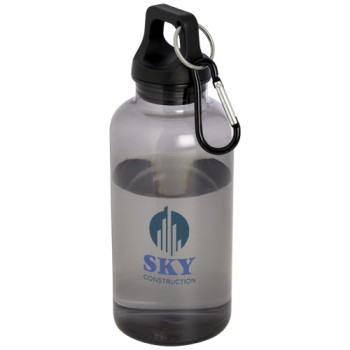 Borraccia in plastica riciclata certificata RCS da 400 ml con moschettone Oregon