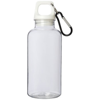 Borraccia in plastica riciclata certificata RCS da 400 ml con moschettone Oregon