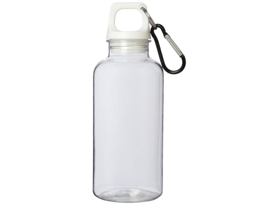 Borraccia in plastica riciclata certificata RCS da 400 ml con moschettone Oregon