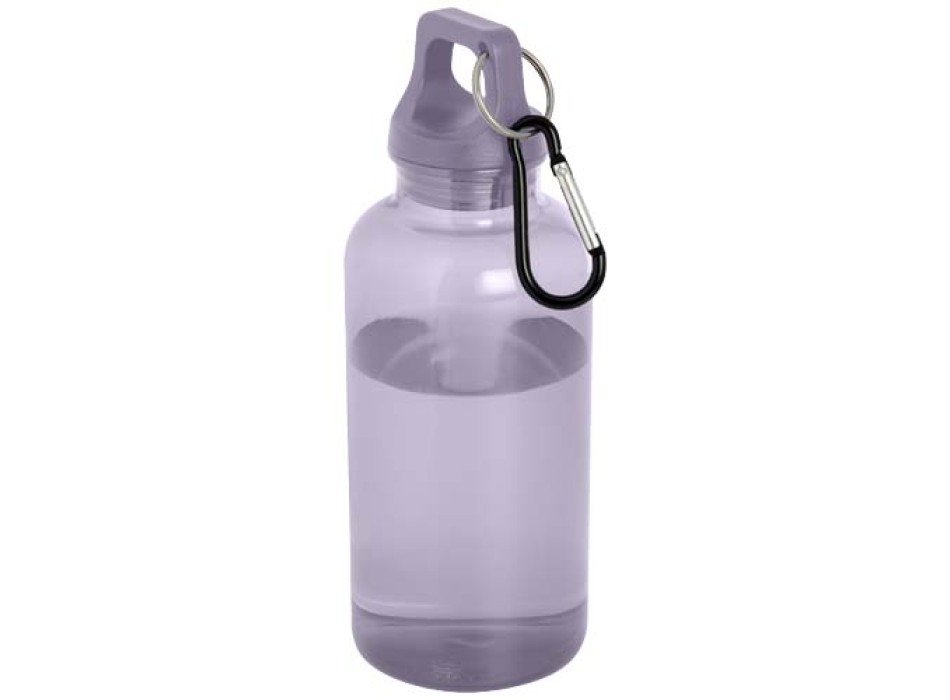 Borraccia in plastica riciclata certificata RCS da 400 ml con moschettone Oregon