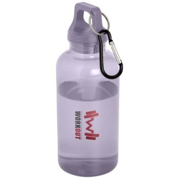 Borraccia in plastica riciclata certificata RCS da 400 ml con moschettone Oregon
