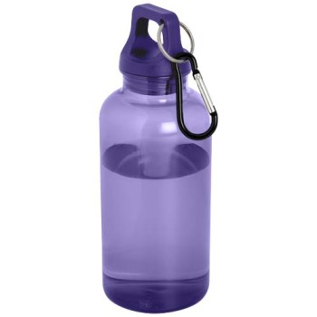 Borraccia in plastica riciclata certificata RCS da 400 ml con moschettone Oregon