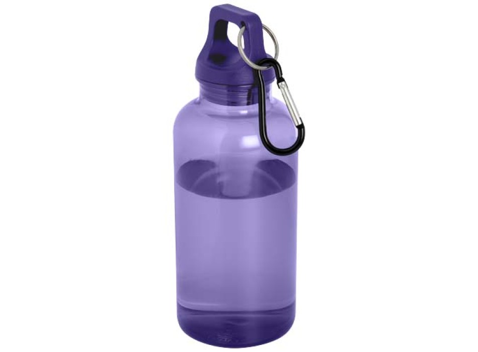 Borraccia in plastica riciclata certificata RCS da 400 ml con moschettone Oregon
