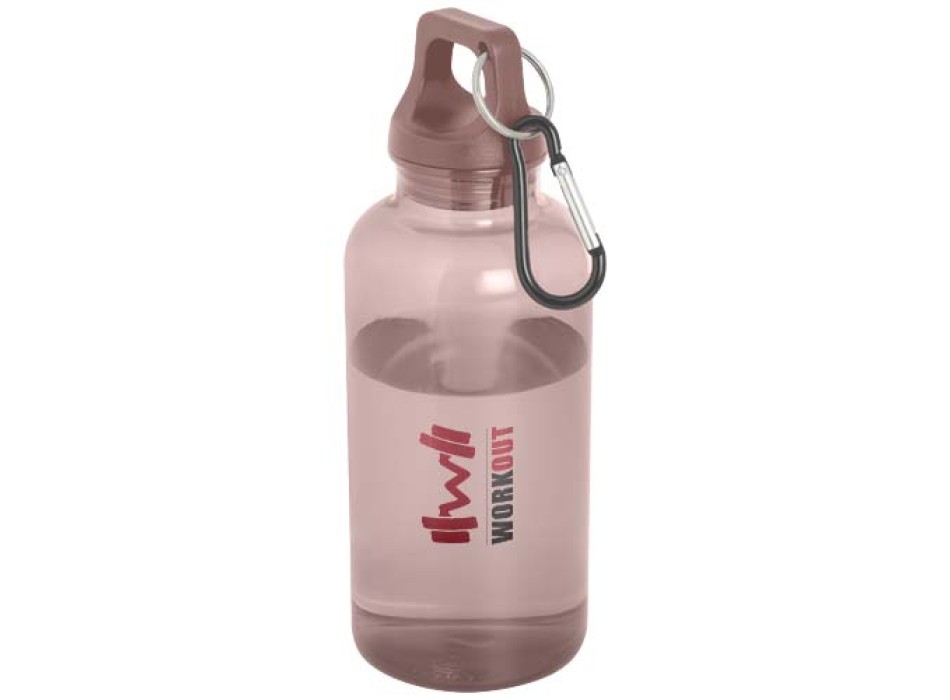 Borraccia in plastica riciclata certificata RCS da 400 ml con moschettone Oregon
