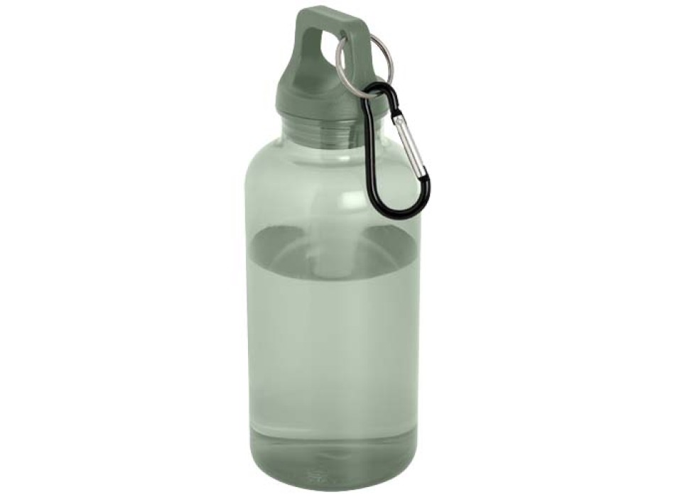 Borraccia in plastica riciclata certificata RCS da 400 ml con moschettone Oregon