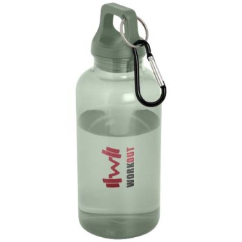 Borraccia in plastica riciclata certificata RCS da 400 ml con moschettone Oregon