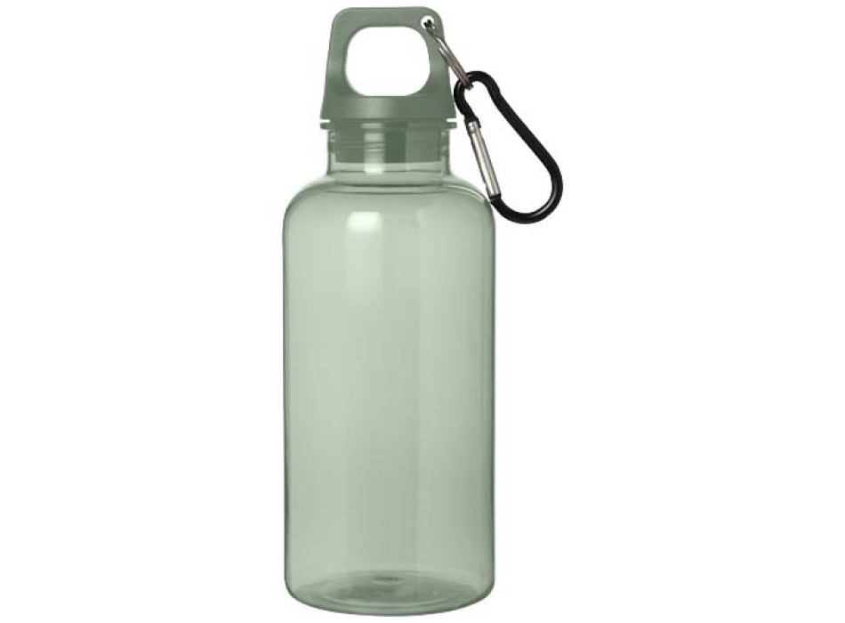 Borraccia in plastica riciclata certificata RCS da 400 ml con moschettone Oregon