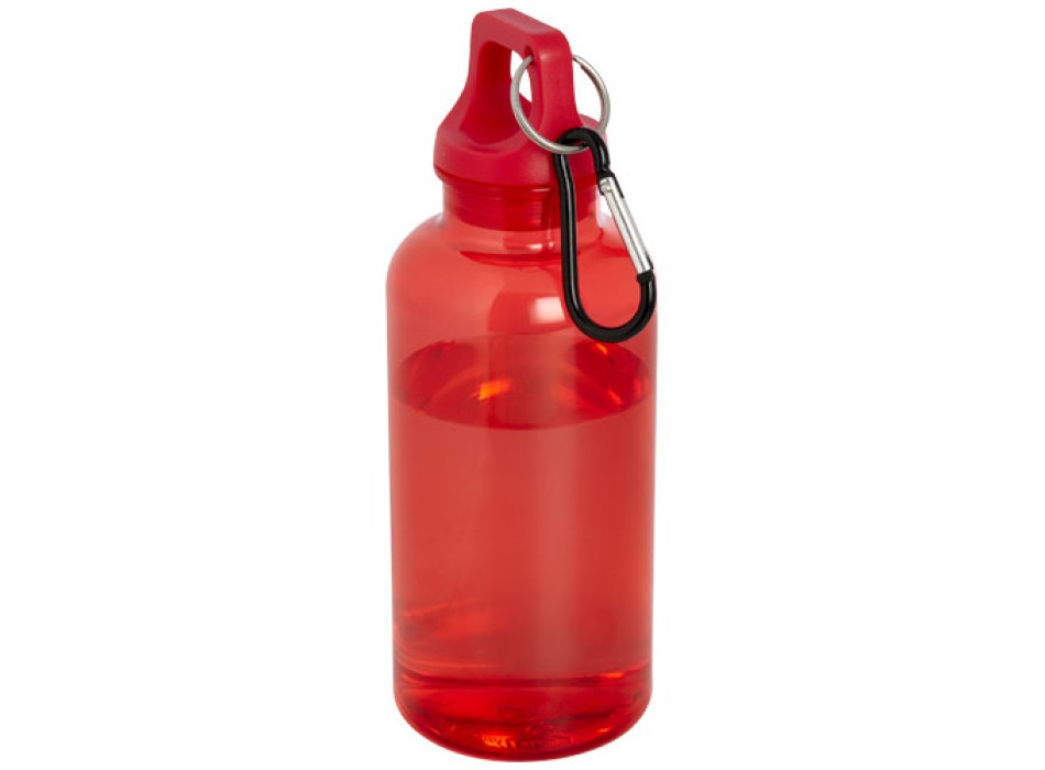 Borraccia in plastica riciclata certificata RCS da 400 ml con moschettone Oregon