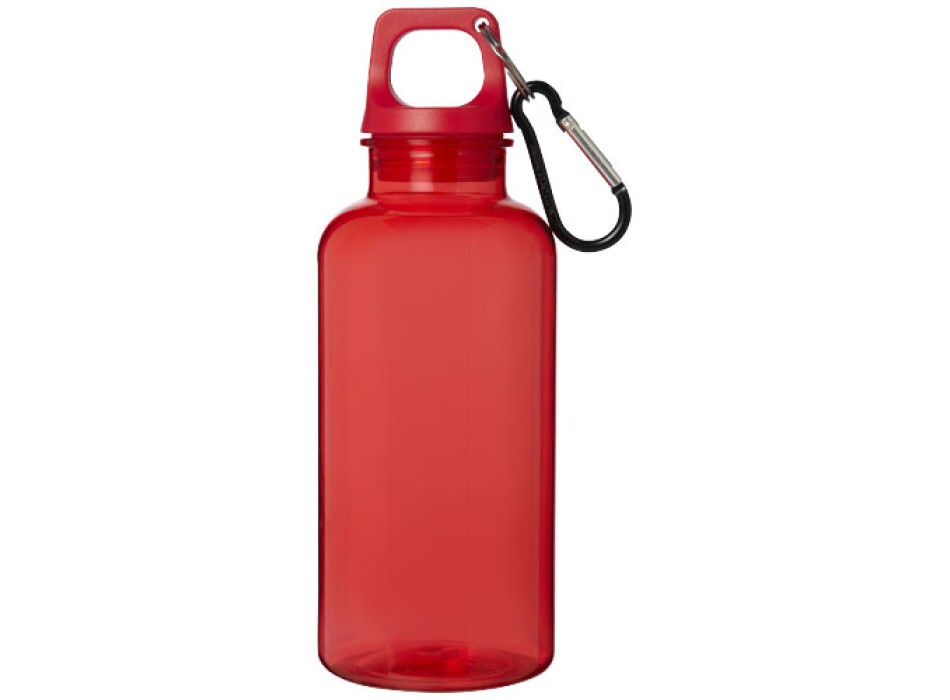 Borraccia in plastica riciclata certificata RCS da 400 ml con moschettone Oregon
