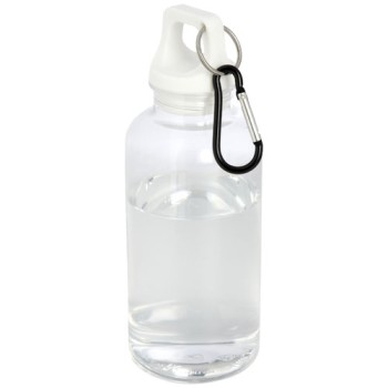 Borraccia in plastica riciclata certificata RCS da 400 ml con moschettone Oregon