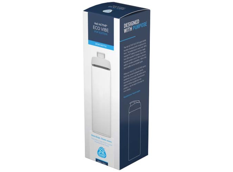 Borraccia sportiva da 850 ml con coperchio a scatto H2O Active® Eco Vibe