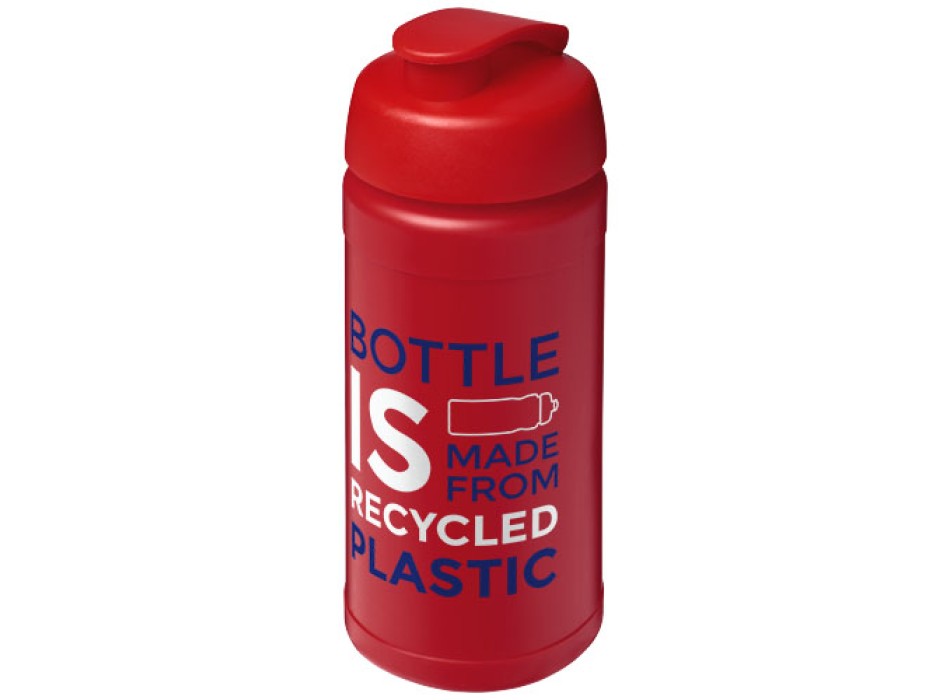 Borraccia sportiva in materiale riciclato con coperchio a scatto da 500 ml Baseline