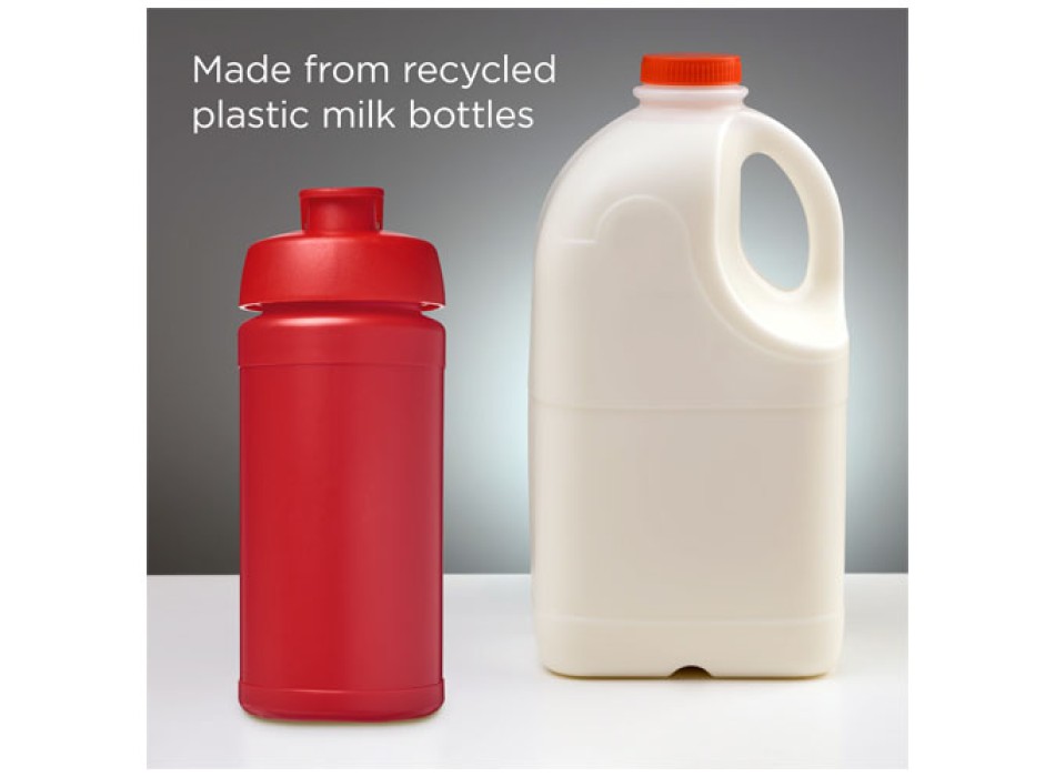 Borraccia sportiva in materiale riciclato con coperchio a scatto da 500 ml Baseline