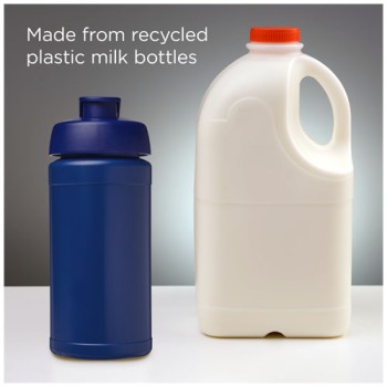 Borraccia sportiva in materiale riciclato con coperchio a scatto da 500 ml Baseline