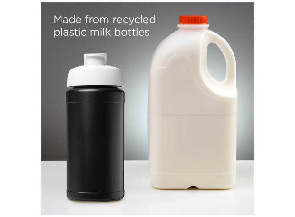 Borraccia sportiva in materiale riciclato con coperchio a scatto da 500 ml Baseline