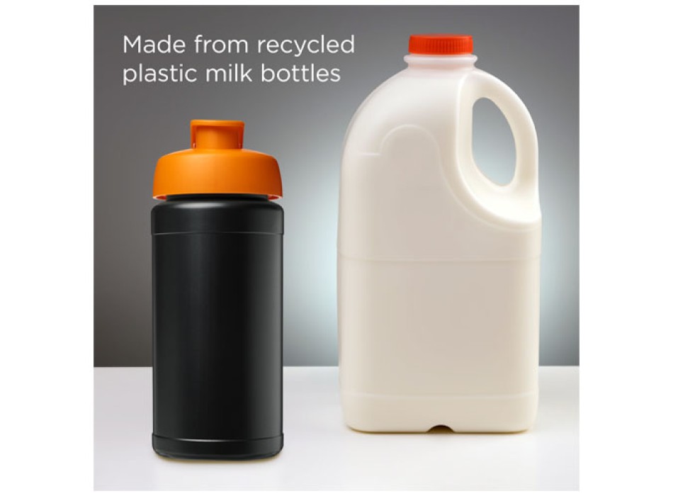 Borraccia sportiva in materiale riciclato con coperchio a scatto da 500 ml Baseline