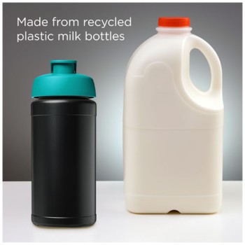Borraccia sportiva in materiale riciclato con coperchio a scatto da 500 ml Baseline