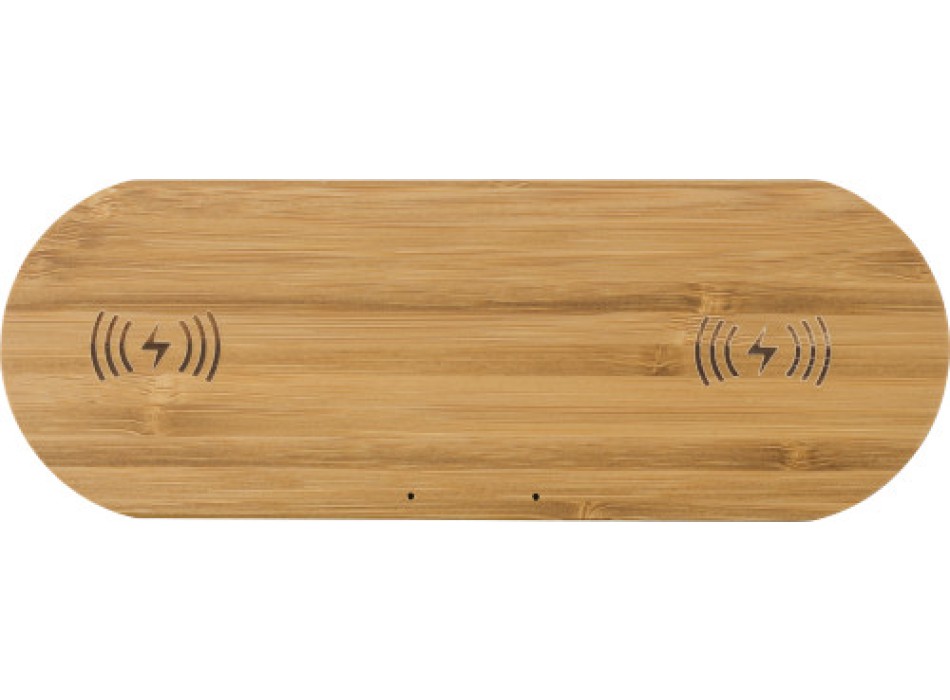 Caricatore wireless doppia posizione in bamboo Tatum