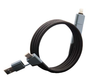 Cavo di ricarica magnetico ultraveloce 4 in 1 in PET riciclato da 100 W SCX.design C52 