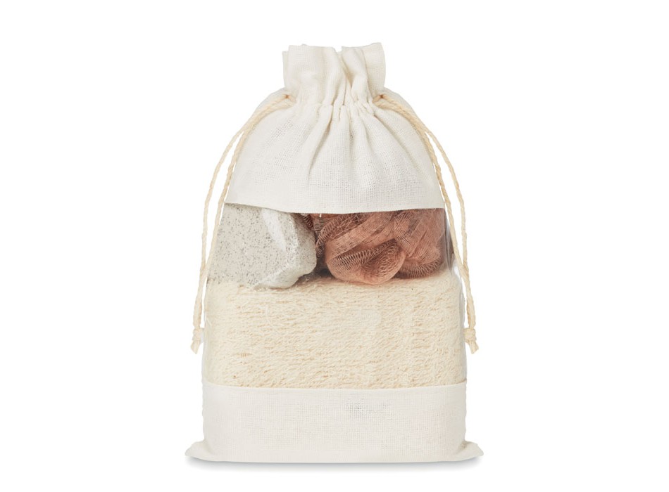 CUIDA SET - Set bagno in pouch di cotone