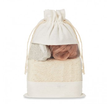 CUIDA SET - Set bagno in pouch di cotone