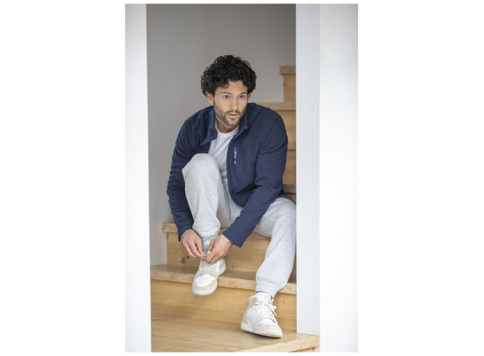 Giacca da uomo in pile con zip integrale in materiale riciclato certificato GRS Amber