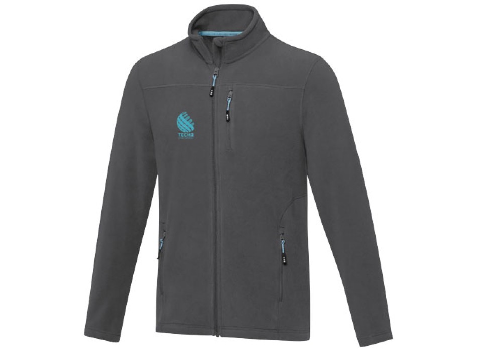 Giacca da uomo in pile con zip integrale in materiale riciclato certificato GRS Amber