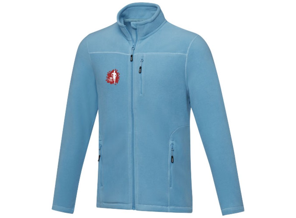 Giacca da uomo in pile con zip integrale in materiale riciclato certificato GRS Amber
