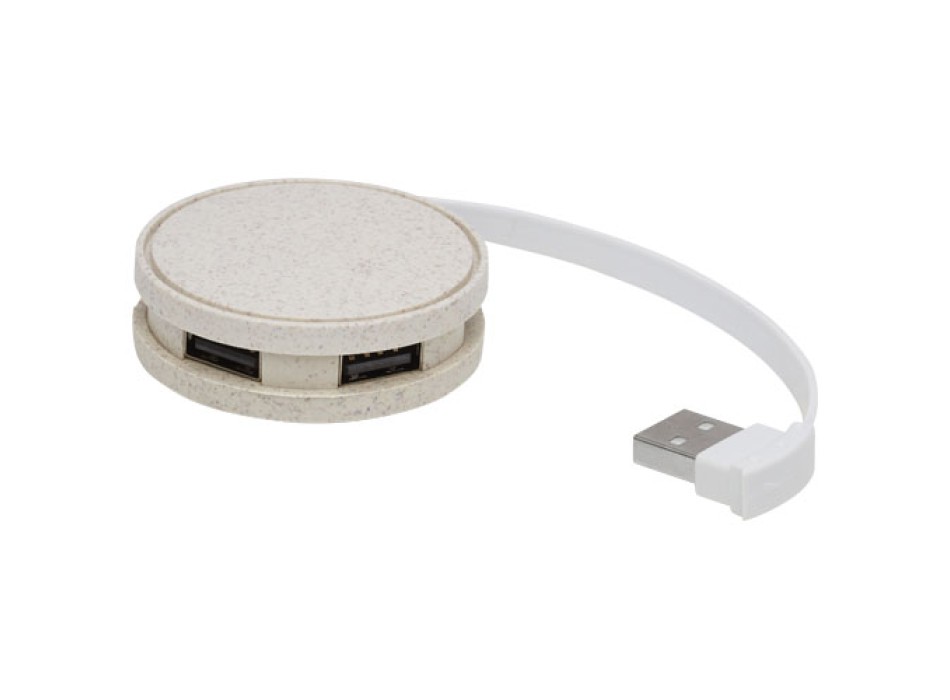 Hub USB in paglia di grano Kenzu