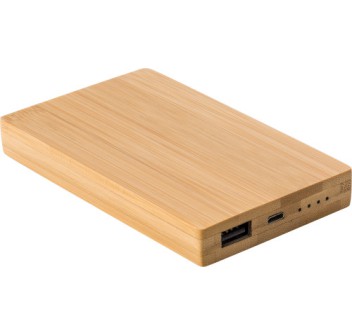 Power Bank in bamboo Ruby