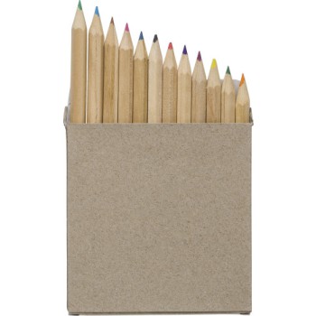 Set 12 matite in legno corte colorate Devin