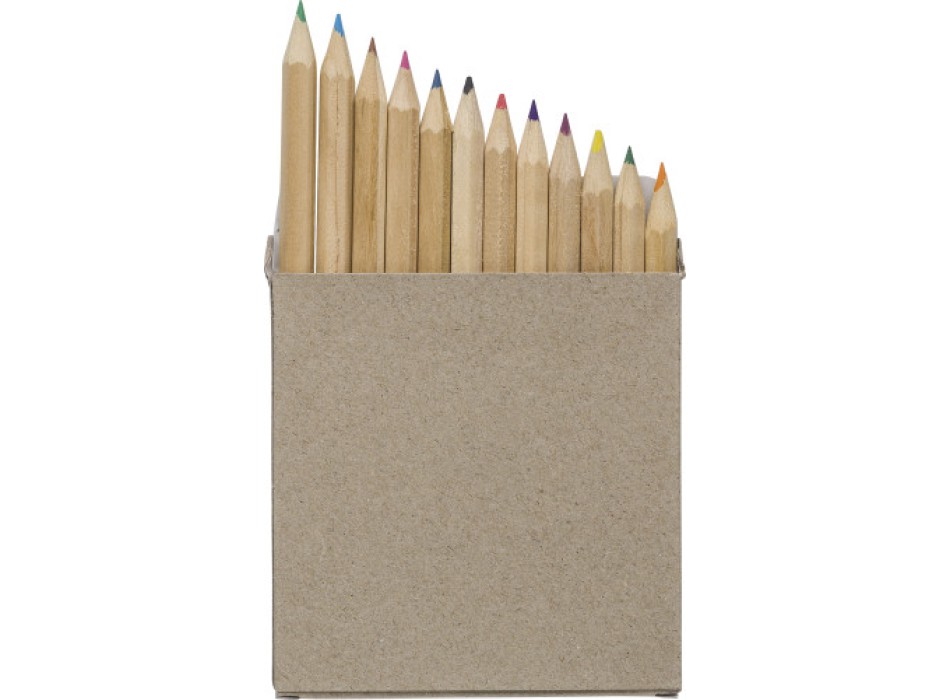 Set 12 matite in legno corte colorate Devin