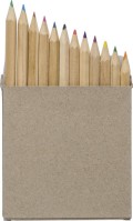 Set 12 matite in legno corte colorate, confezione in cartone