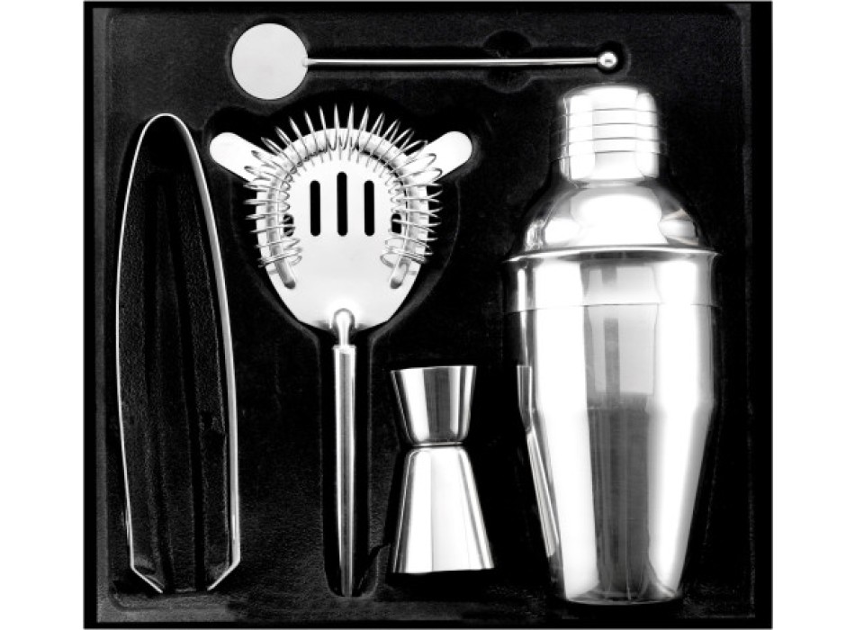 Set cocktail 5 accessori, in acciaio inox Natalina