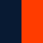 french navy / neon orange